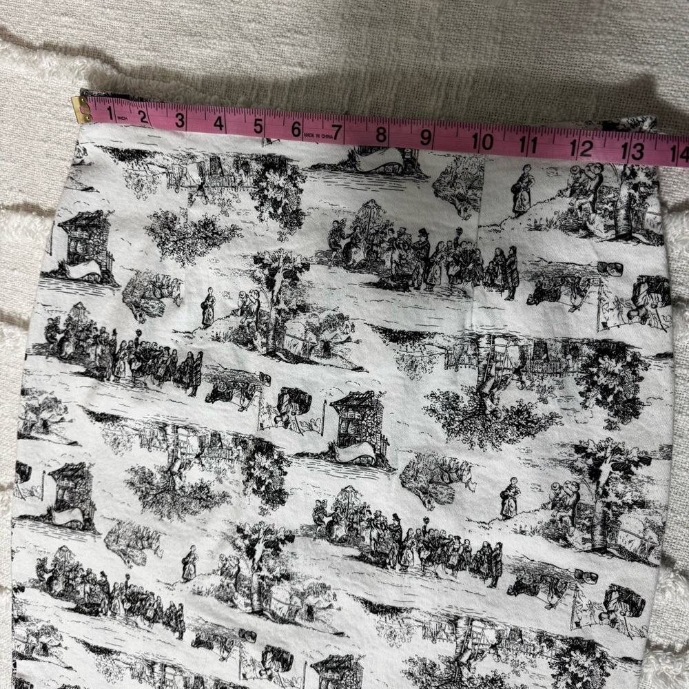 Vintage New York City Design Co. Ivory Pencil Skirt Black Vintage Toile Print - Picture 5 of 7